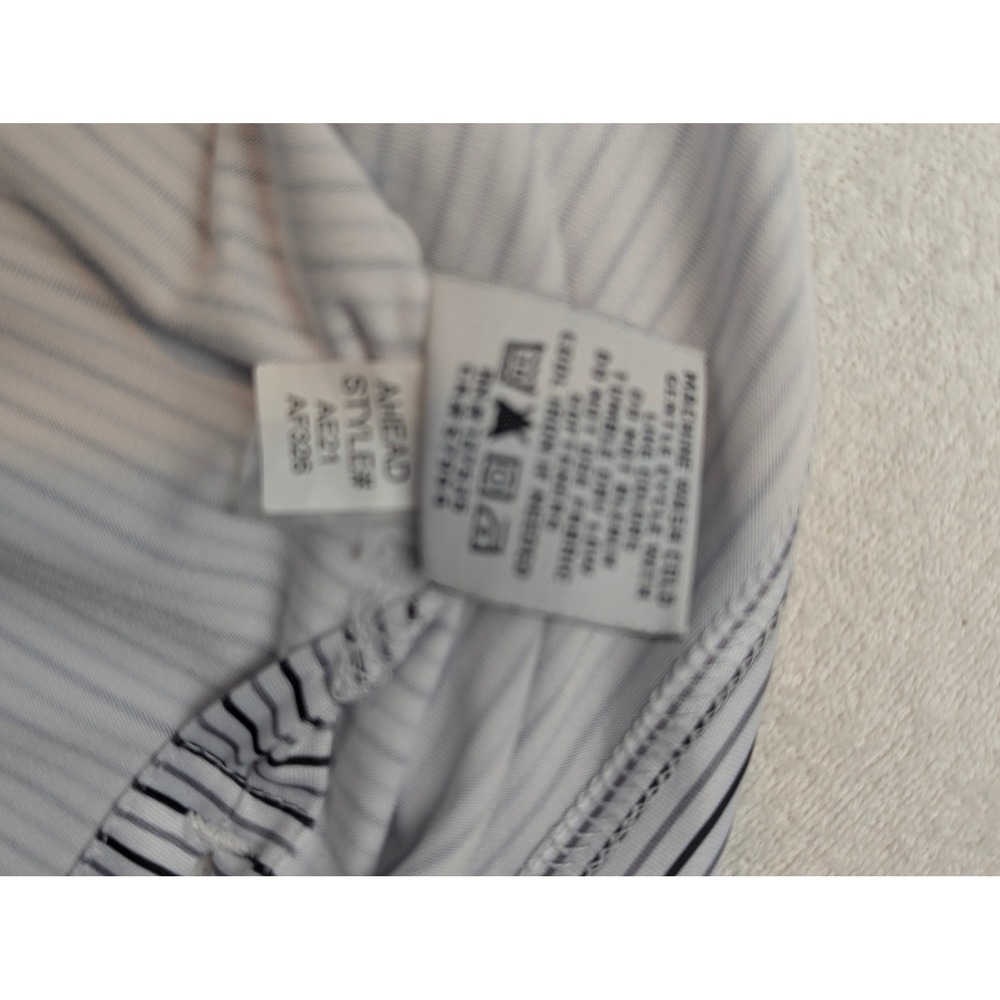 Ahead USA Mens The Long Bay Club Striped Golf Polo Shirt White Blue Large - Picture 8 of 10